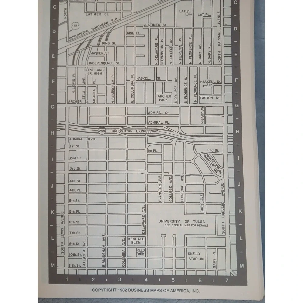 Vintage 1982 Tulsa Atlas BMA Business Maps‎ of America Oklahoma Spiral Bound